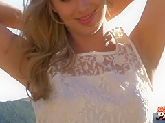 Jillian Janson And Curly Hair - Jillian Outdoor Upskirt Tease