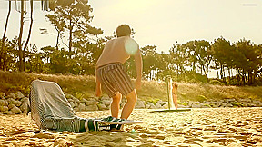 Juliette Lemonnier - Topless on the beach, public - Hotel De La Plage(2014)