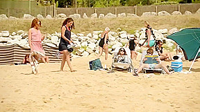 Juliette Lemonnier - Topless on the beach, public - Hotel De La Plage(2014)