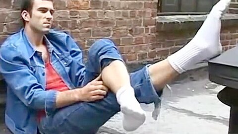 Kinky Shane keeps his undies on but teases with his feet
