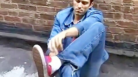 Kinky Shane keeps his undies on but teases with his feet