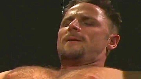 Kinky gay tugs on his cock while being fist fucked hardcore