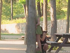 Large-breasted Spanish Public Walked In Underwear
