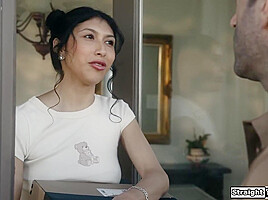 Latin teen facesits and fucks her new stepdad as a thank you