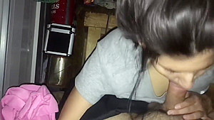 Latina sucks her first and favorite big cock like a whore