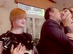 Leashed Euro slave fucks in public
