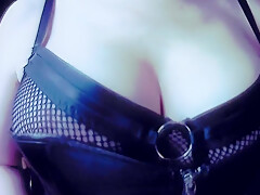 Leather Fetish Dominatrix Eva Latex Give Big Dildo For Her Slaves Bdsm Solo Femdom Greed Heels Strap