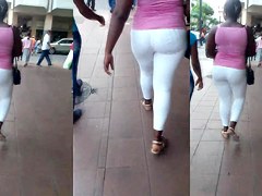 Leggins Blancos Transparencia Calzon a Rayas Culazo Negra