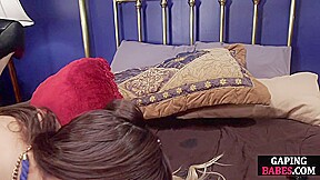 Lez MILF and babe fuck each other asshole with strapon