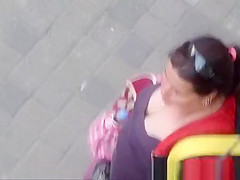 Looking to the neckline