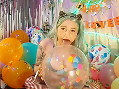Looner Balloon Play! 50+balloons, Helium Voice Dirty Talking Joi B2p, Hump&sucked, Helium Inhalation