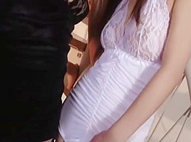 Lovely asian dolls Nao and Yuria posing in sexy black stockings