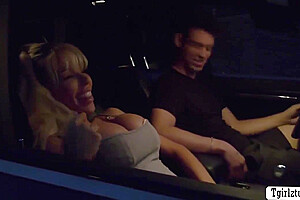 Lucky Stranger Rimjob And Analed Busty Shemale Hitchhiker