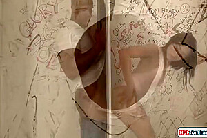 Luna Rose - Sexy Trans Sucks Off Black Cock Through Gloryhole