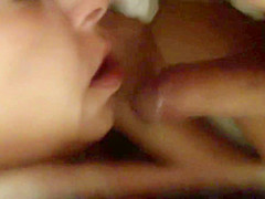 MILF sucks cock