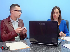 Mad Employee Micro Chips Boss & Gets Foot Job With Bo Tingley
