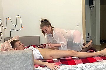 Majestic Brunette Swallows A Pulsating Wiener Whole
