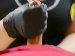 Masseuse Fingering Client In Latex Glove