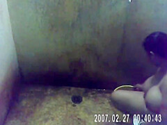 Mature Indian Bengali Bath captured in bathroom by nephew