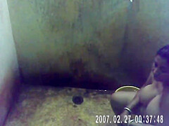 Mature Indian Bengali Bath captured in bathroom by nephew