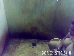 Mature Indian Bengali Bath captured in bathroom by nephew