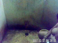 Mature Indian Bengali Bath captured in bathroom by nephew