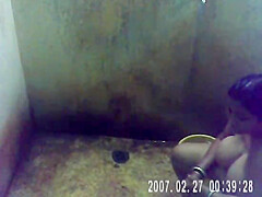 Mature Indian Bengali Bath captured in bathroom by nephew
