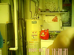 Mature chubby woman drying her body