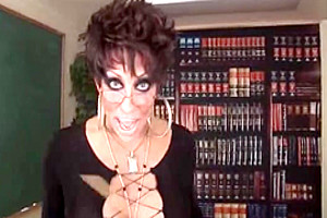 Mature masturbating shemale in action