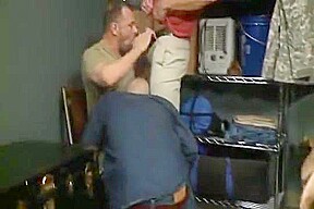 Mature men fuck in underground bunker
