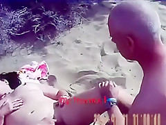 Mature swinger slut lets 2 old men fuck her in the hills