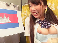 Memorize The National Flags For 10 Minutes! If She Can Say All The Countries Shell Get 100 000 Yen!