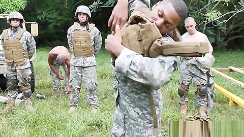 Military jock assravaged in outdoor orgy
