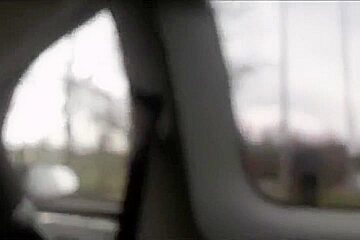 Miss Reina plays in her car