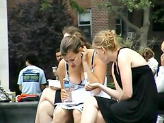 Moist downblouse on legal age teenager 18+! Great cleavage overflowing!