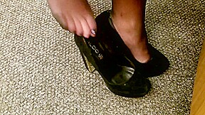 My girl shoeplay at the bank Website on profile for more of her