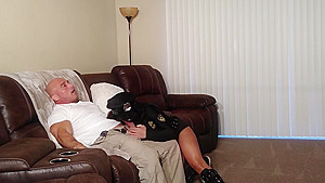 My hot Step sister in a cop costume gets creampied