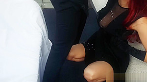 My neighbour's wife gives head in garden and he cums all over her dress HOT