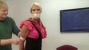 NGB27 Blonde Secretary girl bound and gag by her boss