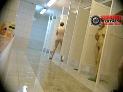 Naked women caught on a hidden bath cam video