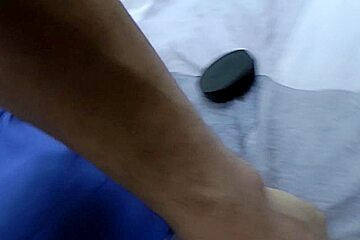 Nasty brunette in public blowjob