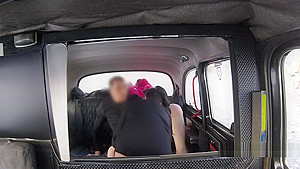 Natural brunette amateur bangs cab driver