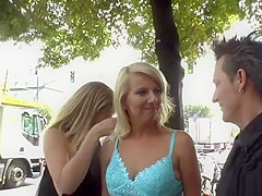 Natural busty babe tormented for tourists