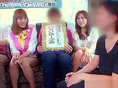 Naughty Asian milfs with big tits have an orgy on the bus