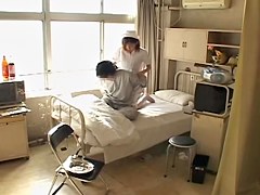Naughty nurse moans while crammed in her nice hairy beaver