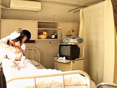 Naughty nurse moans while crammed in her nice hairy beaver