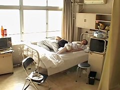 Naughty nurse moans while crammed in her nice hairy beaver