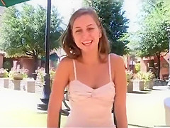 Naughty teen 18+ girl giving an upskirt peek