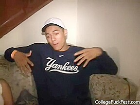 Naughty teen 18+ pussy banged at real frat party