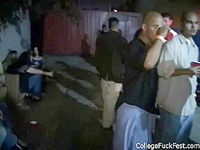 Naughty teen 18+ pussy banged at real frat party